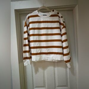 C&A Rust Striped Crew Neck Sweater
